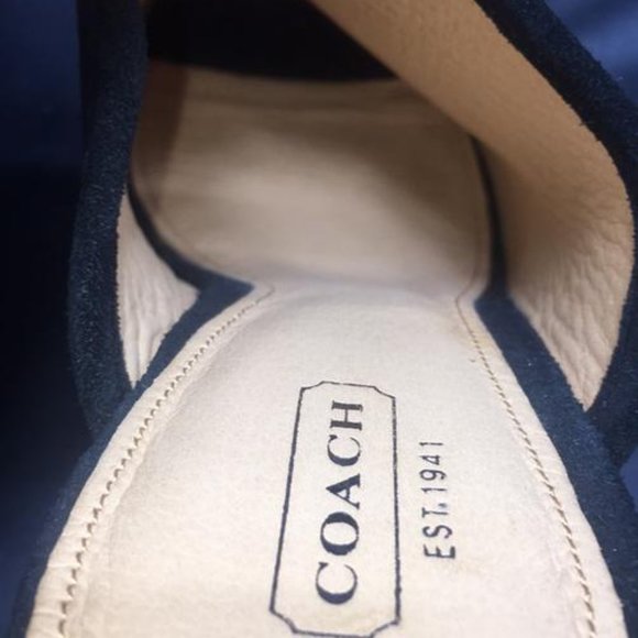 Coach Black Suede Janett Peep Toe Mules/Slides - Picture 7 of 11